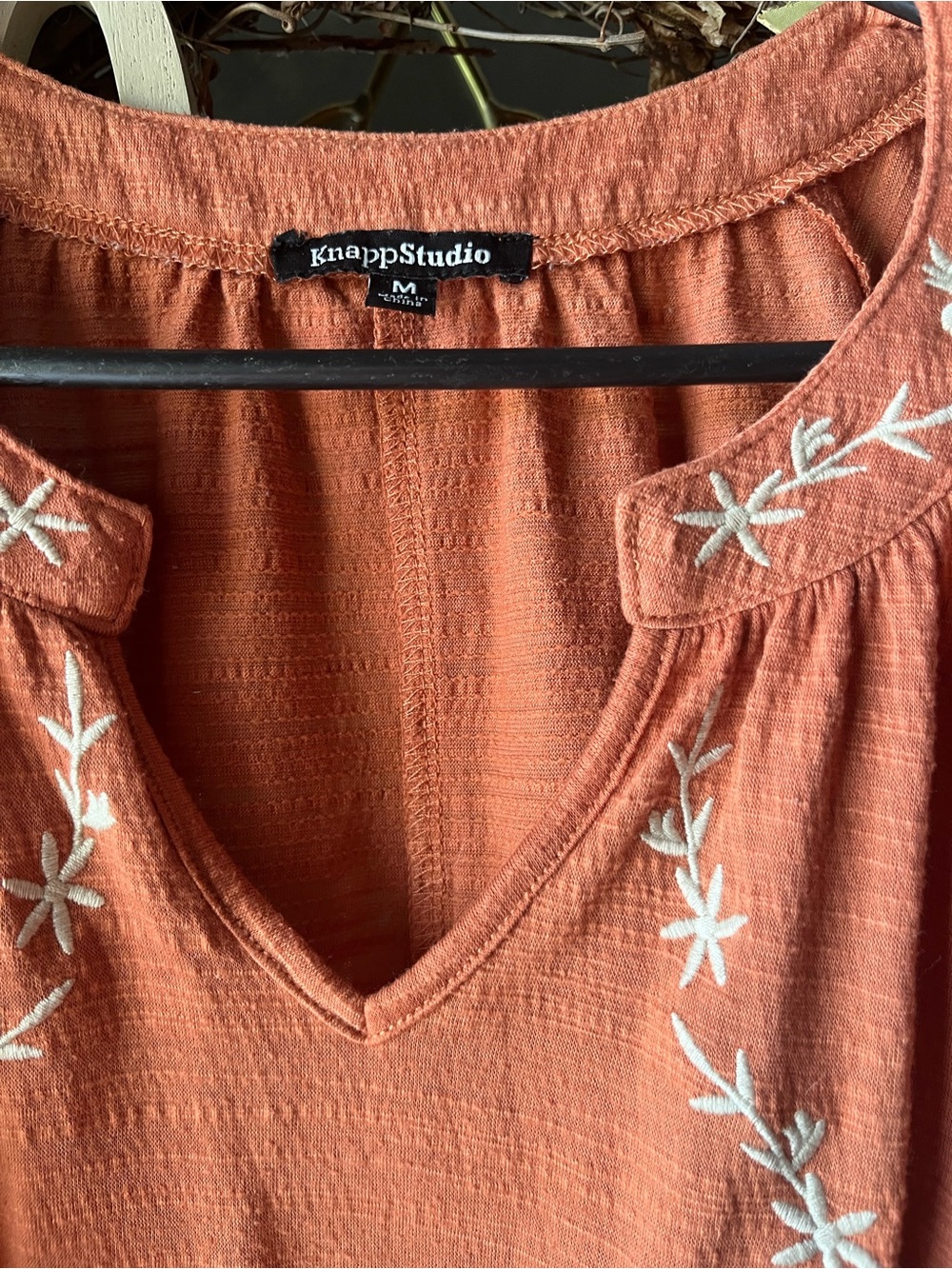 Studio Saltz Embroidered Rust Peasant Tunic - Picture 4 of 7